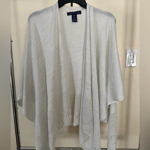 Adrienne Vittadini Shimmer Glitzy White/Ivory Poncho- O/S fits most